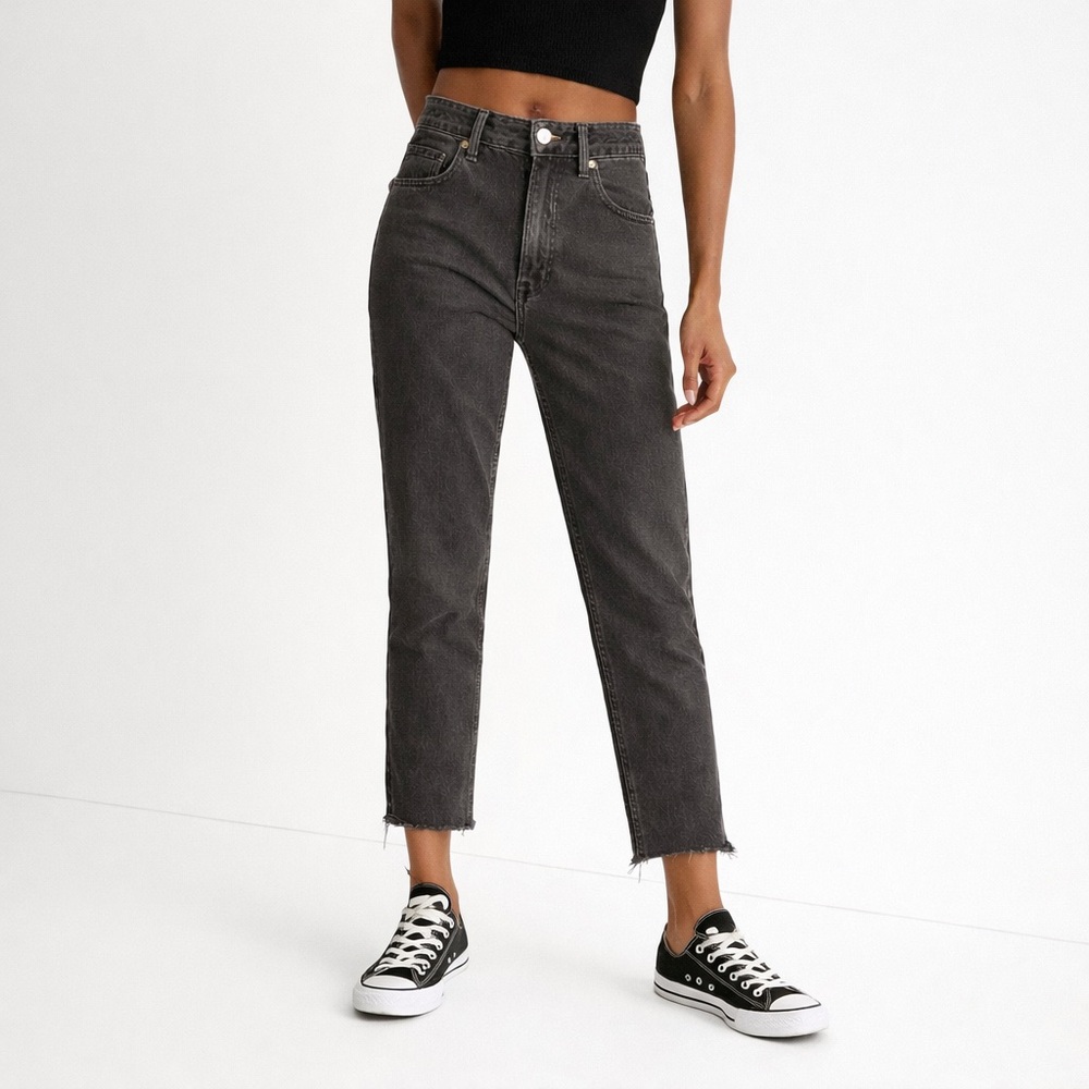 Madewell Charcoal Raw Hem Ankle Jeans (116)